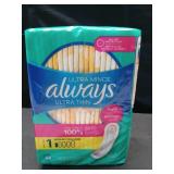 Always Ultra Thin Pads Size 1 Regular Absorbency Unscented - 44ct