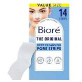 Biore Deep Cleansing Pore Nose Strips  Original  Blackhead Remover Strips  Oil Free  14 Ct