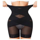 Nebility Shapewear Tummy Control Body Shaper High Waisted Butt Lifting Panties Shapewear Shorts Thigh Slimmer Black, Large
