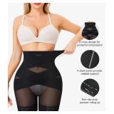Nebility Shapewear Tummy Control Body Shaper High Waisted Butt Lifting Panties Shapewear Shorts Thigh Slimmer Black, Large