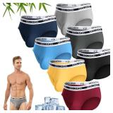 IGOLUMON Mens Underwear Briefs 7 Pack Bamboo Rayon Briefs for Men Support Pouch No Fly Tag-Free Rear Coverage Underwear Size- 2XL
