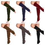 SATINIOR 6 Pairs Long Leg Warmers for Women 24 Inch over The Knee Knit Ribbed Leg Warmer Stirrup Yoga 80s Party Dance Ballet Supply (Mixed Colors)