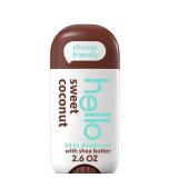 hello Sweet Coconut Aluminum Free Deodorant for Women and Men with Shea Butter, 24-Hour Freshness, Baking Soda Free Deodorant, Dermatologically Tested, 2.6 oz Stick