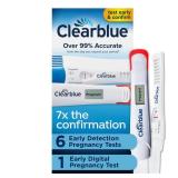 Clearblue Early Pregnancy Test Kit, at-Home Pregnancy Test Kit for Women, hCG Hormone Pregnancy Tests with Easy-to-Read Results, 7 Tests