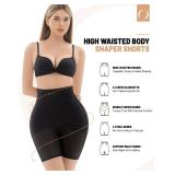 Ousmile Shapewear for Women Tummy Control, Butt Lifting High Waisted Body Shaper Shorts Under Dresses Thigh Slimmer Black, Small