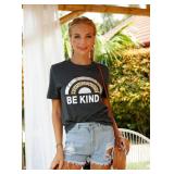 IRISGOD Womens Graphic Tees Casual Summer Short Sleeve Vintage T Shirts Tops, M