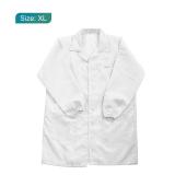 MECCANIXITY ESD Lab Coat Anti Static Clothing Science Jacket with Cuff Lapel Collar Wear Uniform Work for Men Women (White, XL)