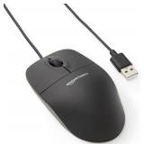 Amazon Basics 3-Button USB Wired Mouse with Scrolling and Tracking - Standard, Black