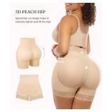 FeelinGirl Tummy Control Shorts Mid Rise Girdle Panties Butt Lifting Shapewear Body Shaper with Zipper Khaki XXL