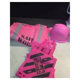 SATINIOR 15 Pcs Construction Dress up Supplies Kids Costume Including Tote Bag Vest Construction Hat for Kids Age 3-8(Pink)