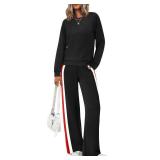 XIEERDUO 2 Piece Sets for Women Fall Outfits for Women 2025 Comfiest Airport Outfits Winter Clothing Sweatsuits 2 Piece Outfit Black M