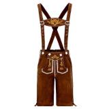 Funny World Lederhosen Men Oktoberfest Costume German Bavarian Outfits, Brown1, 36 (STOCK PHOTO NOT EXACT)
