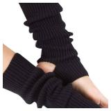 Guojanfon 1 Pair Fashion Yoga Socks for Women Girls Workout Socks Toeless Training Dance Leg Warmers (Black)