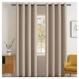 MIULEE Room Darkening Curtains Thermal Insulated Drapes Solid Window Treatment Set Grommet Top Light Blocking Blackout Curtain for Living RoomBedroom 2 Panels 52 x 84 inch Length Taupe