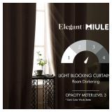 MIULEE Room Darkening Curtains Thermal Insulated Drapes Solid Window Treatment Set Grommet Top Light Blocking Blackout Curtain for Living RoomBedroom 2 Panels 52 x 84 inch Length Taupe