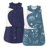 ZIGJOY Sleep Sack Swaddle 1.0 Tog Baby Wearable Blanket 100percent Cotton Baby Swaddle Blanket for Newborns 0-6 Months SpaceandBlue