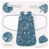 ZIGJOY Sleep Sack Swaddle 1.0 Tog Baby Wearable Blanket 100percent Cotton Baby Swaddle Blanket for Newborns 0-6 Months SpaceandBlue