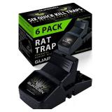 Rat Trap Six Pack - Indoor and Outdoor Traps for Mice, Voles, Rats, Chipmunks - Easy to Set, Powerful Snap, Quick Kill - by Guarden