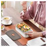 xeamun Cordless Electric Lunch Box for Adults, 14000mAh Rechargeable Auto Heated Lunch Box, 1L Portable Self-Heating Food Warmer for Car, Office, Travel, Picnic and outdoor