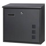 Decaller Metal Wall Mounted Mailboxes with Key Lock, Large Mail Box with View Window, Black