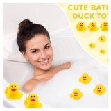 Lenwen 24 Pcs Middle Finger Rubber Ducks, 1.97 Inch Small Rubber Duck The Finger, Funny Yellow Rubber Ducky Bath Toy Float Bathtub Toys for Car Dashboard Interior Decorations