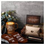 ReliThick 6 Pcs Funny Boss Gift for Man Included 13.5 oz Tears of My Staff Ceramic Mug Socks Ballpoint Pen with Pen Box Card Envelope Christmas Birthday Retirement Gift for Men Manager Leader(Brown)