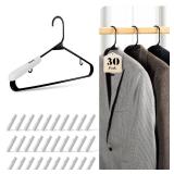 HOUSE DAY Plastic Hangers Shoulder Expanders, Anti-Deformation Garment Protectors, Extensions for Clothes Hangers, Prevents Shoulder Bumps and Clothing Shape, Durable and Easy to Use (White 30 Pack)