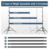 Photo Backdrop Stand, LCUIRC 10x8.5ft (WxH) Photo Background Banner Stand with 4 Crossbars, 8 Spring Clamps, 2 Sandbags, and Carrying Bag for Parties Events Decoration Advertising Display