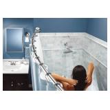 Moen Curved Adjustable Spring Tension No Drill Shower Curtain Rod for Bathroom, Chrome Finish, CSR2172CH