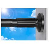 Tension Curtain Rod 51-145In(4.25-12.08Ft), Extra Long Curtain Rod No Drilling for Window or Bathroom Patio, Adjustable Spring Shower Curtain Rod, Easy to Install Never Rust Rod Diameter 1.26In-Black