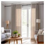 Tension Curtain Rod 51-145In(4.25-12.08Ft), Extra Long Curtain Rod No Drilling for Window or Bathroom Patio, Adjustable Spring Shower Curtain Rod, Easy to Install Never Rust Rod Diameter 1.26In-Black