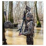 ALPS OutdoorZ Deluxe Mesh Wetland Seat - Lightweight Hunting Chair with 360° Swivel, Quick-Dry, Rust-Resistant Aluminum Frame, Detachable Backrest, and Carry Bag, Brown