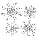 Hicarer 4 Pcs Starburst Wall Decor Bling Wall Art Crystal Teardrop 3D Hanging Rhinestone Radial Metal Artwork Modern Accent Sculptures Decorations for Living Room Home Office Bedroom(Black)