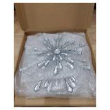 Hicarer 4 Pcs Starburst Wall Decor Bling Wall Art Crystal Teardrop 3D Hanging Rhinestone Radial Metal Artwork Modern Accent Sculptures Decorations for Living Room Home Office Bedroom(Black)