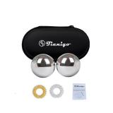 Tianigo Stainless Steel Baoding Balls Set, 1.2 Inches Chinese Health Balls, Metal Stress Relief Hand Massage Balls No Chime for Hand Exercise, Hands Therapy