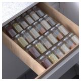 Jadehom 19 x 13 Inches Spice Drawer Organizer, 4 Tier Clear Acrylic Expandable In-Drawer Seasoning Jars Rack, Kitchen Drawer Spice Insert Tray for CabinetCountertop