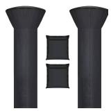 Hualedi [2 Pack] Patio Heater Covers with Zipper and Storage Bag,Waterproof,Dustproof,Wind-Resistant,Sunlight-Resistant,Snow-Resistant,Black,89ftft Height x 33\ Dome x 19\in Basein