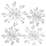 Hicarer 4 Pcs Starburst Wall Decor Bling Wall Art Crystal Teardrop 3D Hanging Rhinestone Radial Metal Artwork Modern Accent Sculptures Decorations for Living Room Home Office Bedroom(Silver)