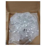 Hicarer 4 Pcs Starburst Wall Decor Bling Wall Art Crystal Teardrop 3D Hanging Rhinestone Radial Metal Artwork Modern Accent Sculptures Decorations for Living Room Home Office Bedroom(Silver)