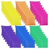 Jenaai 48 Pcs Nylon Bean Bags Colorful Bean Bag, 2.6\ x 2.6\in Tossing Cornhole Bags(Bright Color)in