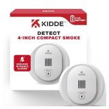 Kidde Smoke Detector, 4-Inch Compact, AA Battery Powered, 10SDR