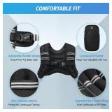 ZELUS Weighted Vest, 6lb8lb12lb16lb20lb25lb30lb Weight Vest with Reflective Stripe for Workout, Strength Training, Running, Fitness, Muscle Building, Weight Loss, Weightlifting, Black(12 lb)