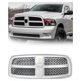SAIQINGSP Bright Silver Honeycomb Mesh Front Grill Compatible With 2013-2018 Dodge Ram 2500 3500 Laramie Model Truck Upper Bumper Grille