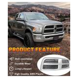SAIQINGSP Bright Silver Honeycomb Mesh Front Grill Compatible With 2013-2018 Dodge Ram 2500 3500 Laramie Model Truck Upper Bumper Grille