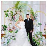 Wokceer Wedding Arch Backdrop Stand 7.2FT, 6.6FT, 6FT Set of 3 Gold Metal Arch Backdrop Stand for Wedding Ceremony Baby Shower Birthday Party Decor