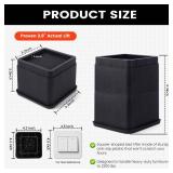 BTSD-home Adjustable Bed Risers 3 or 6 Inch Heavy Duty Stackable Furniture Risers for College Dorm Bed Sofa Table Couch Chair Bed Raisers Blocks Set of 4 Black