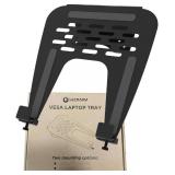 ULTRARM Laptop Tray Steel Notebook Holder for Monitor Arm Desk Mount Stand Fits VESA 75100 Mounting Holes 29lbs Capacity with Vented Cooling Platform Smooth Laptop Access Design, Black, MAAC-L