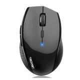 TECKNET Bluetooth Mouse, 4800 DPI Wireless Mouse, 2-Year Battery 6 Adjustable DPI, 6 Buttons Compatible with LaptopWindowsComputer - Black