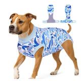 PetWarm Male Dog Recovery Suit for After Neuter Surgery, Cone of Shame Alternatives, Pet Surgical Recovery Pajamas Dog Onesie for Spay Neuter, Marine Animal Patterns, Blue, L