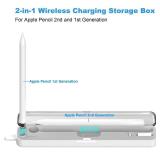 AreMe 2 in 1 Charging Case Compatible with Apple Pencil 2nd and 1st Generation, Magnetic Wireless Charger Dock for Pencil 2nd Gen, Portable Travel Case Storage Box for iPad Pencil